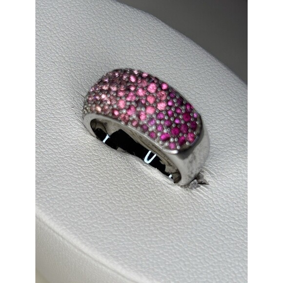 Ring Avon Silver Pink Ombré Shades of Pink Crystals Size 6 - Picture 6 of 6